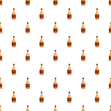 Repeating brown liquor bottle seamless pattern background Stock Illustration