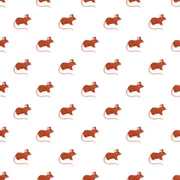 Repeating brown mouse animal seamless pattern design 库存插图
