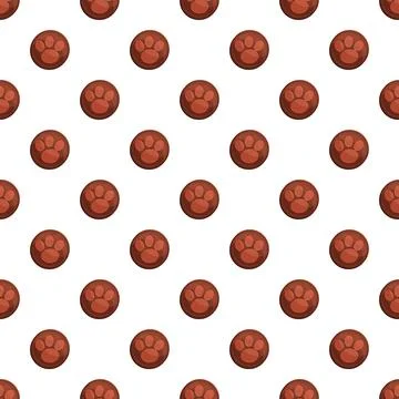Repeating brown paw print pattern on white background Illustrazione stock