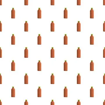 Repeating brown plastic bottles with green caps pattern Stock Illustration