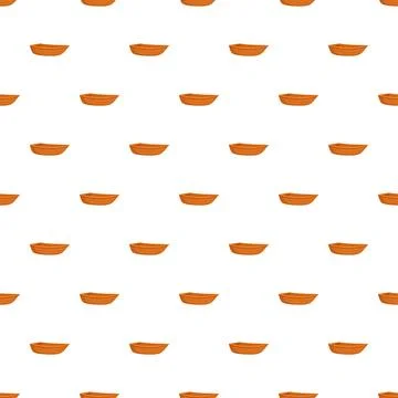 Repeating brown rowboat pattern seamless background Stock Illustration