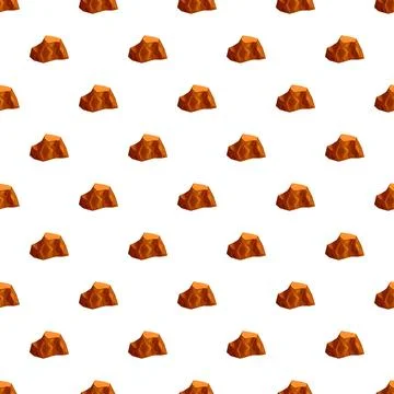 Repeating brown stone pattern on white background Stock Illustration