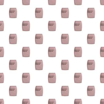 Repeating brown sugar bags creating seamless pattern background Stock Illustration