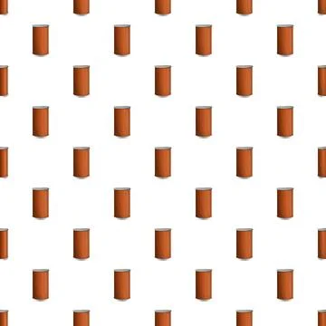 Repeating brown tin cans seamless packaging pattern Stock Illustration