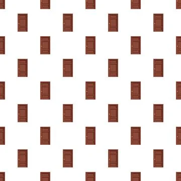 Repeating brown wooden door pattern background 库存插图