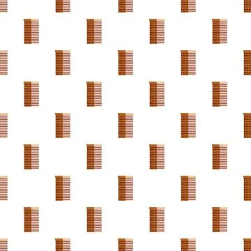 Repeating brown wooden window shutters seamless pattern Stock Illustration