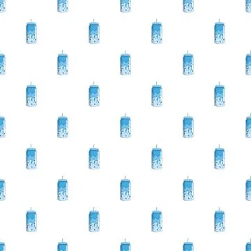 Repeating bubble tea drink pattern on white background Stock Illustration
