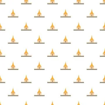 Repeating buddhist temple flat icon culture pattern Stock Illustration