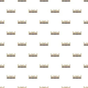 Repeating building facade pattern creating background design Stock Illustration