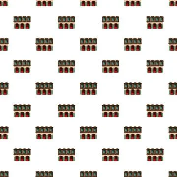 Repeating building facade pattern on white background Stock Illustration
