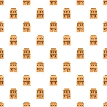 Repeating building pattern creating geometric urban background Stock Illustration