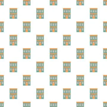 Repeating building pattern creating seamless city background 库存插图
