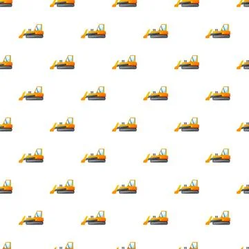 Repeating bulldozer pattern illustrating construction and heavy equipment Stock Illustration
