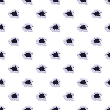 Repeating bullet holes pattern on white paper background Stock Illustration