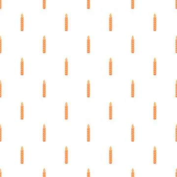 Repeating burning candle pattern creating seamless background Stock Illustration