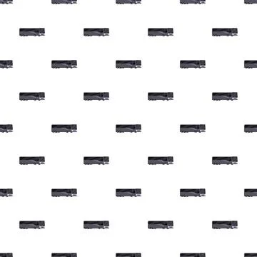 Repeating bus pattern illustrating transport and travel Stock Illustration