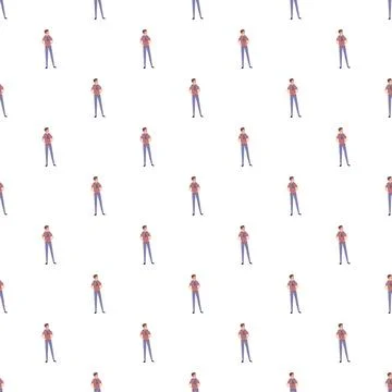 Repeating business man pattern on white background Stock Illustration