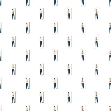 Repeating business worker pattern presenting blank space Stock Illustration