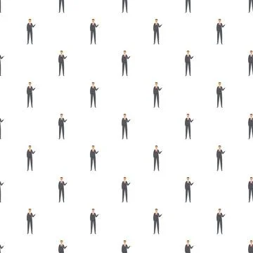Repeating businessman character pattern representing corporate presentation 스톡 일러스트