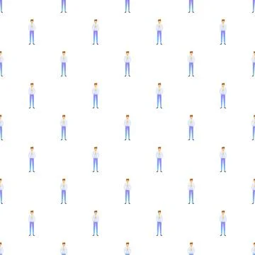 Repeating businessman pattern representing corporate conformity and uniformit Stock Illustration