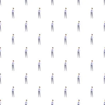 Repeating businessman pattern representing corporate employee background Stock Illustration