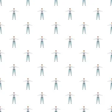 Repeating businessman pattern showing uniformity and corporate structure Stock Illustration