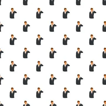 Repeating businessman pattern thinking about business strategy イラスト素材