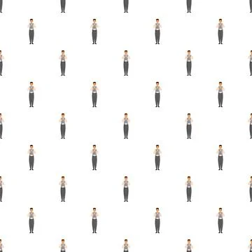Repeating businessman pattern on white background for design Stock Illustration