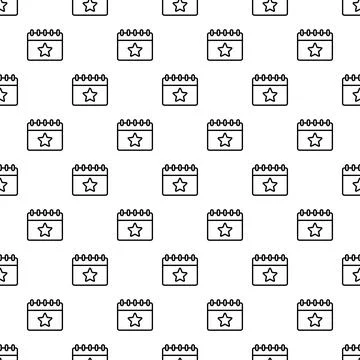 Repeating calendar with star line icon pattern 스톡 일러스트