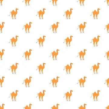 Repeating camel pattern on white background Stock Illustration