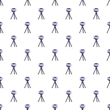 Repeating camera on tripod pattern for digital and print media Stock Illustration