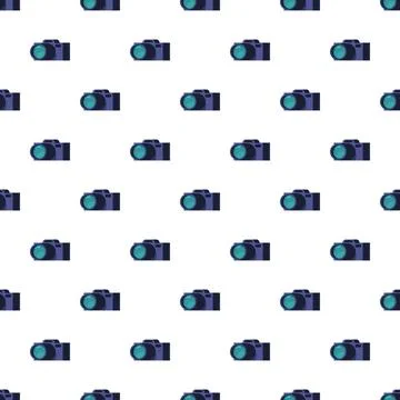 Repeating cameras forming a seamless digital photography pattern イラスト素材