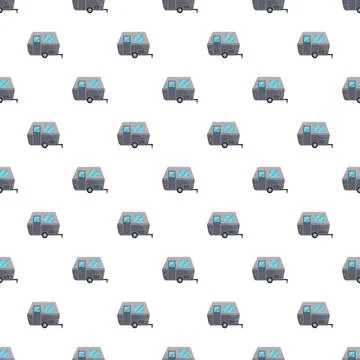 Repeating camper trailers creating a seamless travel pattern Stock Illustration
