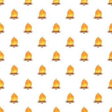 Repeating campfire pattern creating a seamless background design Stock Illustration