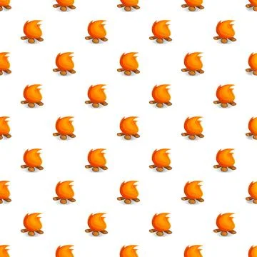 Repeating campfire pattern creating a warm background Stock Illustration