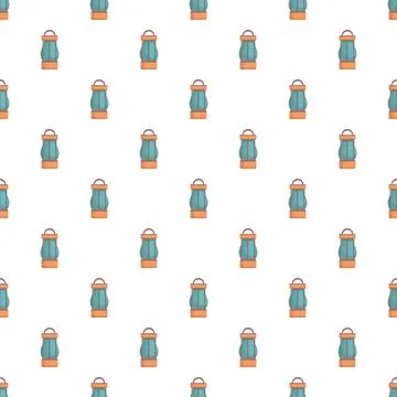 Repeating camping lantern pattern on white background 스톡 일러스트