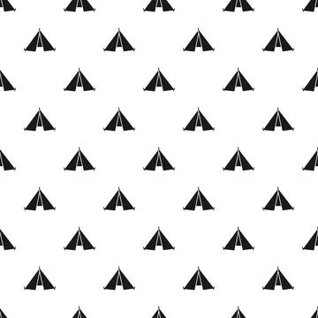 Repeating camping tent pattern for outdoor adventure lifestyle Stock Illustration