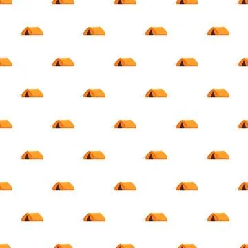 Repeating camping tent pattern on white background Stock Illustration