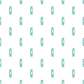 Repeating candies creating a sweet turquoise wrapper pattern Stock Illustration