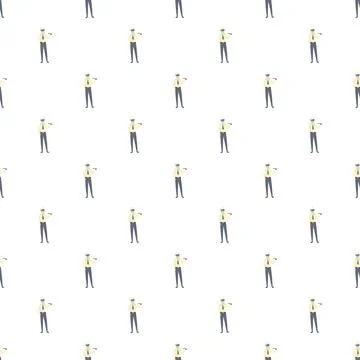 Repeating captain figures creating nautical profession pattern Stock Illustration