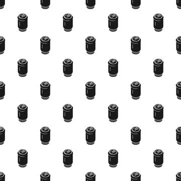 Repeating carbonated beverage cans pattern on white background Stock Illustration