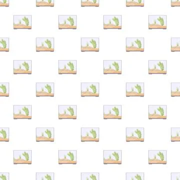 Repeating cartoon aquariums creating seamless pattern background イラスト素材