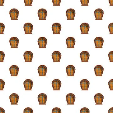 Repeating cartoon ark shaped window pattern background Stock Illustration