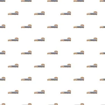 Repeating cartoon beds creating modern minimalist pattern Stock Illustration