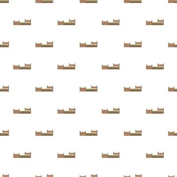 Repeating cartoon beds creating sleep pattern background Stock Illustration