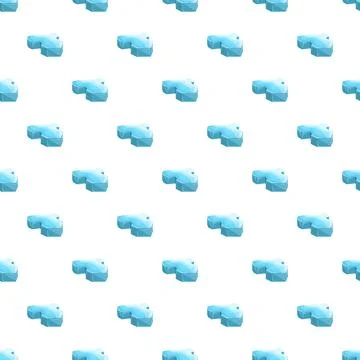 Repeating cartoon blue ice block seamless pattern Stock Illustration