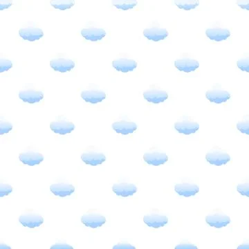 Repeating cartoon blue sky clouds seamless pattern Illustrazione stock