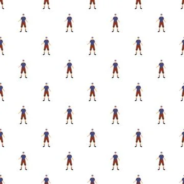 Repeating cartoon boy baseball player pattern wallpaper Stock Illustration