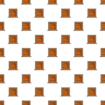 Repeating cartoon building wall pattern on white Illustrazione stock