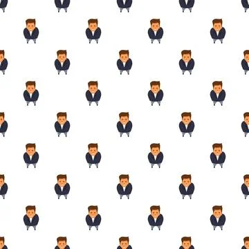 Repeating cartoon business man pattern looking up Stock Illustration